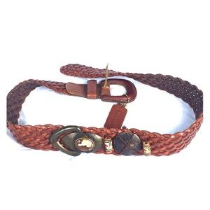 Vintage Coach Braided Leather Belt Medium